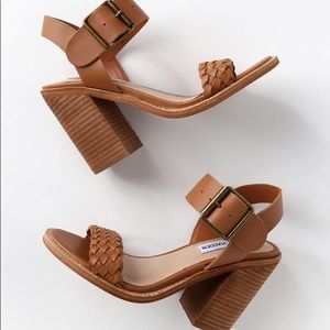 CADENCE COGNAC LEATHER HIGH HEEL SANDALS